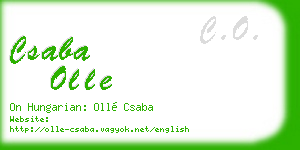 csaba olle business card